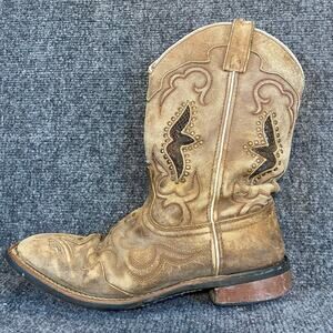 Laredo Spellbound Brown Leather Western Boots Square Toe Womens 9